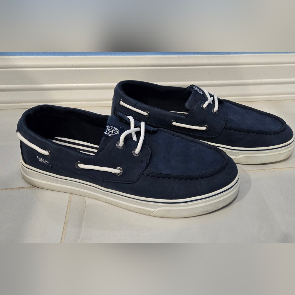 🔥 4/$20; Chaps Men's Navy Boat Shoes